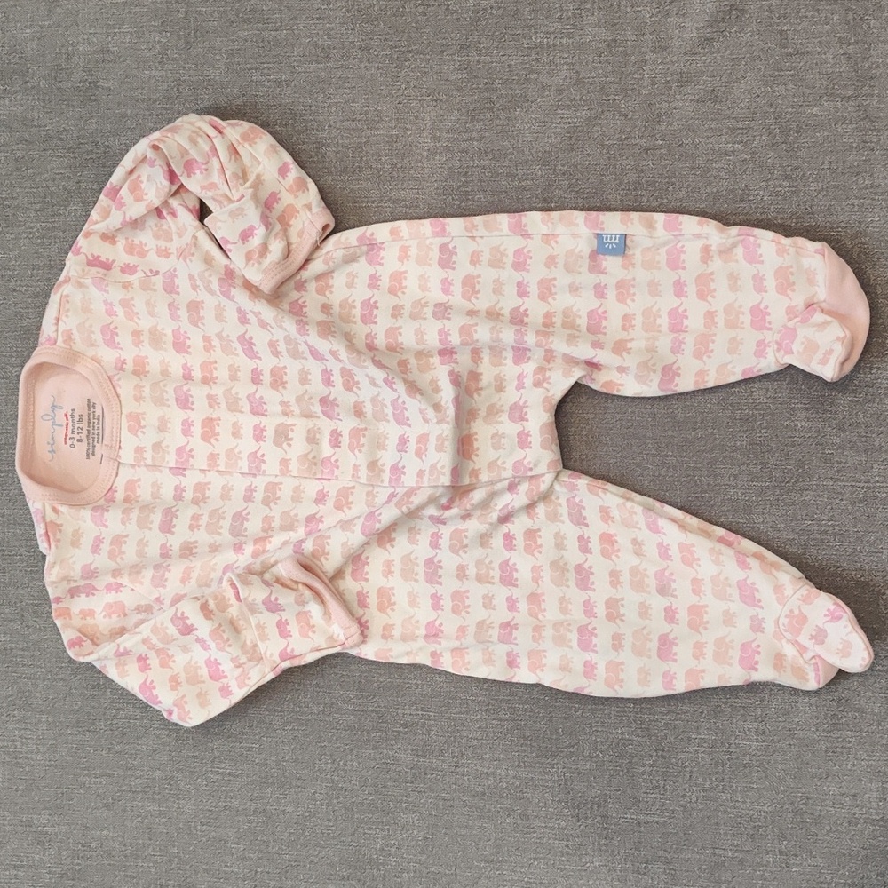 Simply Magnetic Me Pink 0-3m Elephant Footie